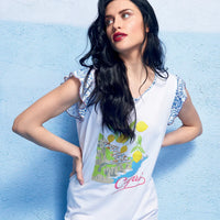Camicia Da Notte Amalfi Coast Donna Jana Purple - Amo La Casa Shop