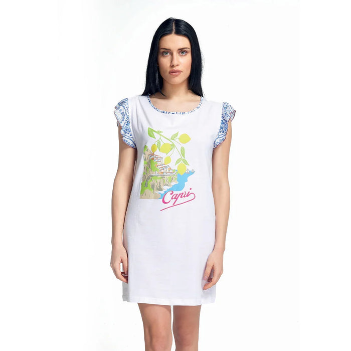 Camicia Da Notte Amalfi Coast Donna Jana Purple - Amo La Casa Shop