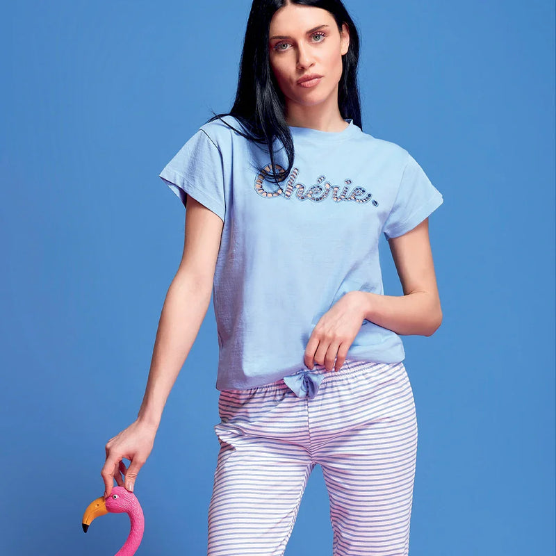Pigiama Lungo da Donna Cherie Juliana Blu - Amo La Casa Shop
