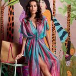 Kimono Lungo Donna Polinesia Armonia Fucsia