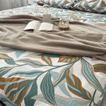 Completo Letto Matrimoniale in Puro Cotone con Stampa Contemporary - Fantasia Stockholm Teal - Amo La Casa Shop