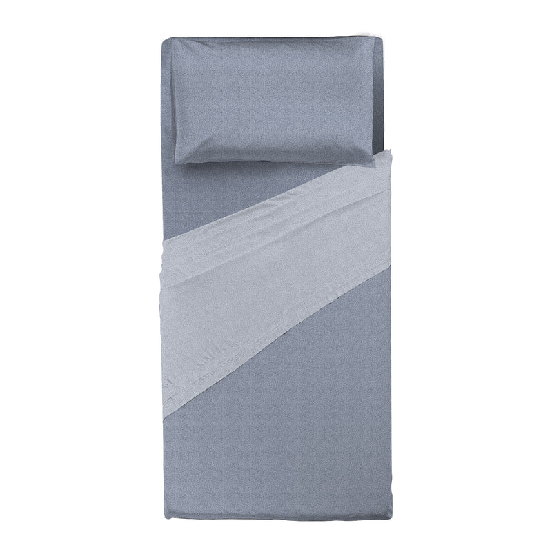 Completo Letto Singolo Basic - Fantasia Leopard Light Blue