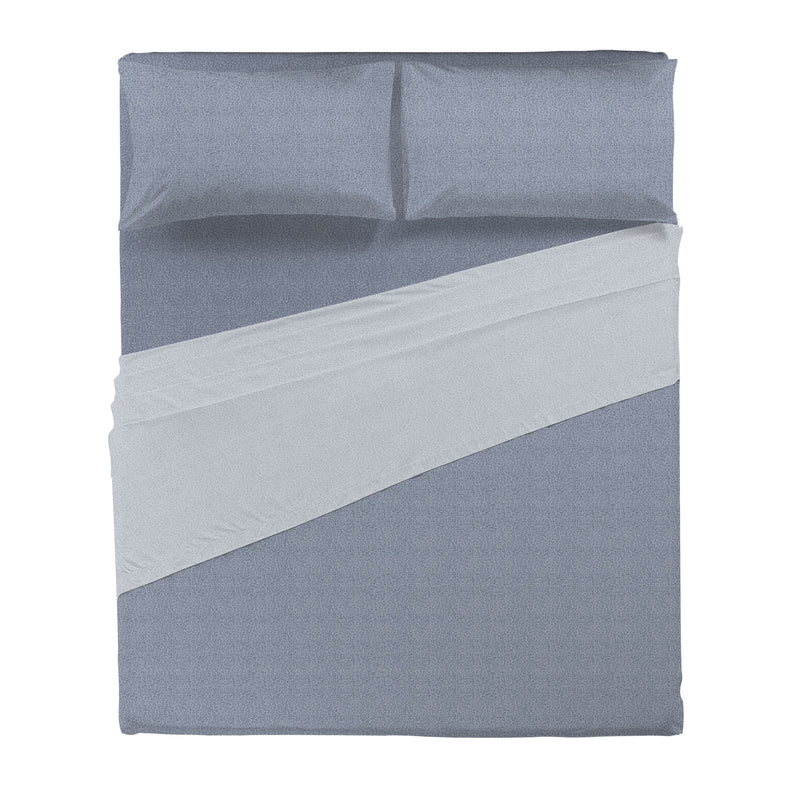 Completo Letto Matrimoniale Basic - Fantasia Leopard Light Blue