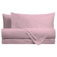 Completo Letto Matrimoniale in Cotone - Tinta Unita Rosa - Amo La Casa Shop