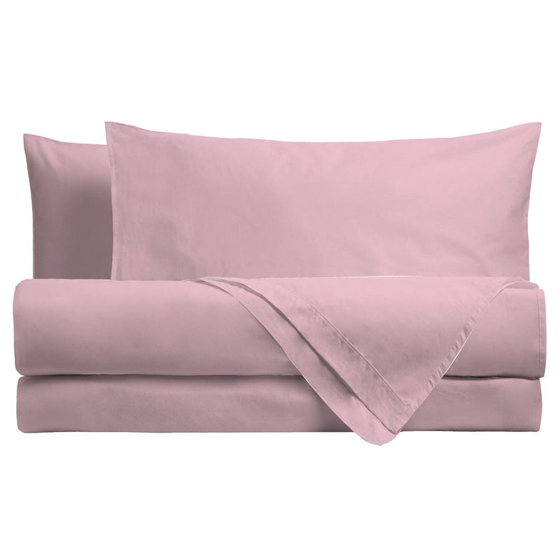 Completo Letto Singolo in Cotone - Tinta Unita Rosa - Amo La Casa Shop