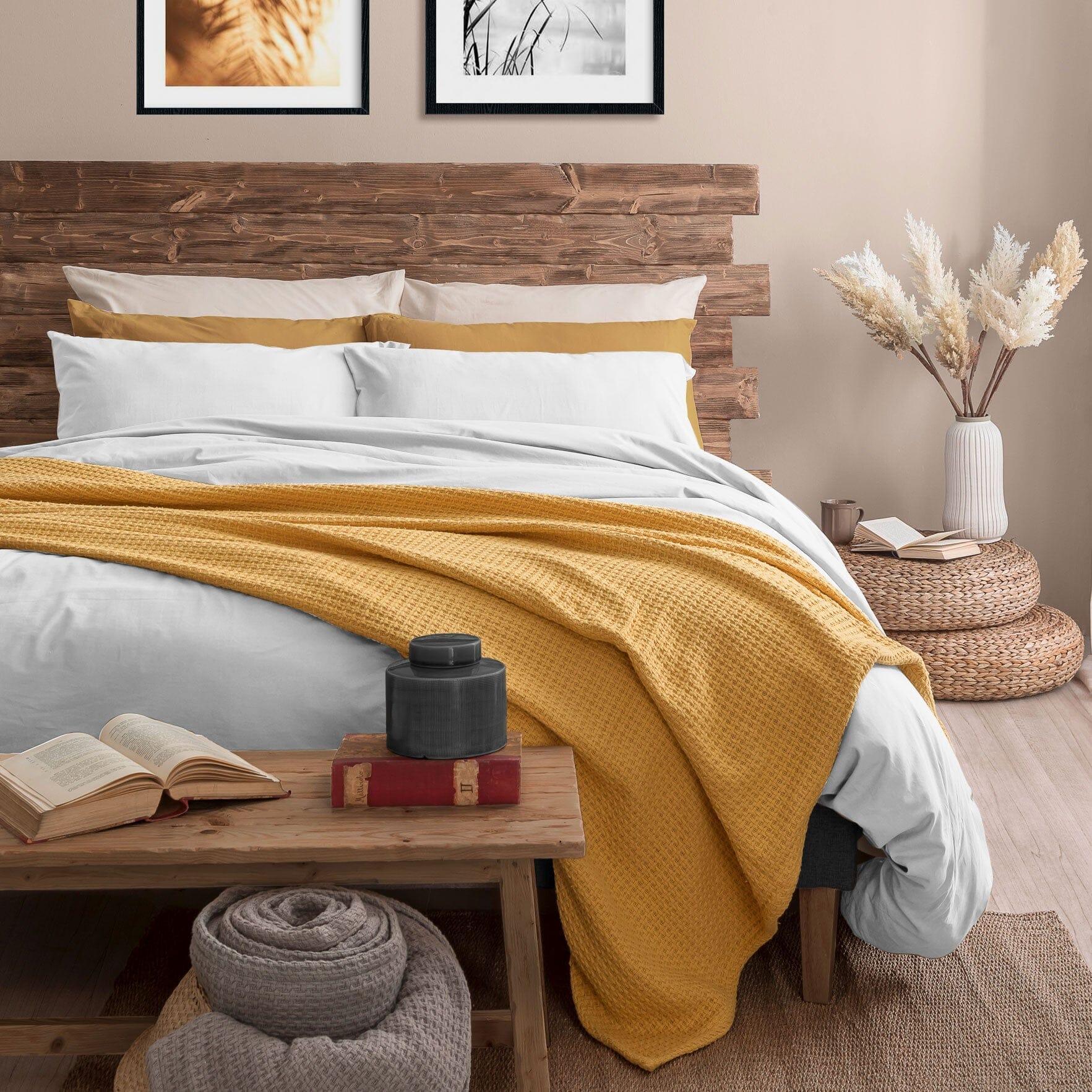 Completo Letto Matrimoniale in Microfibra Softy Yarn - Tinta Unita Bianco - Amo La Casa Shop