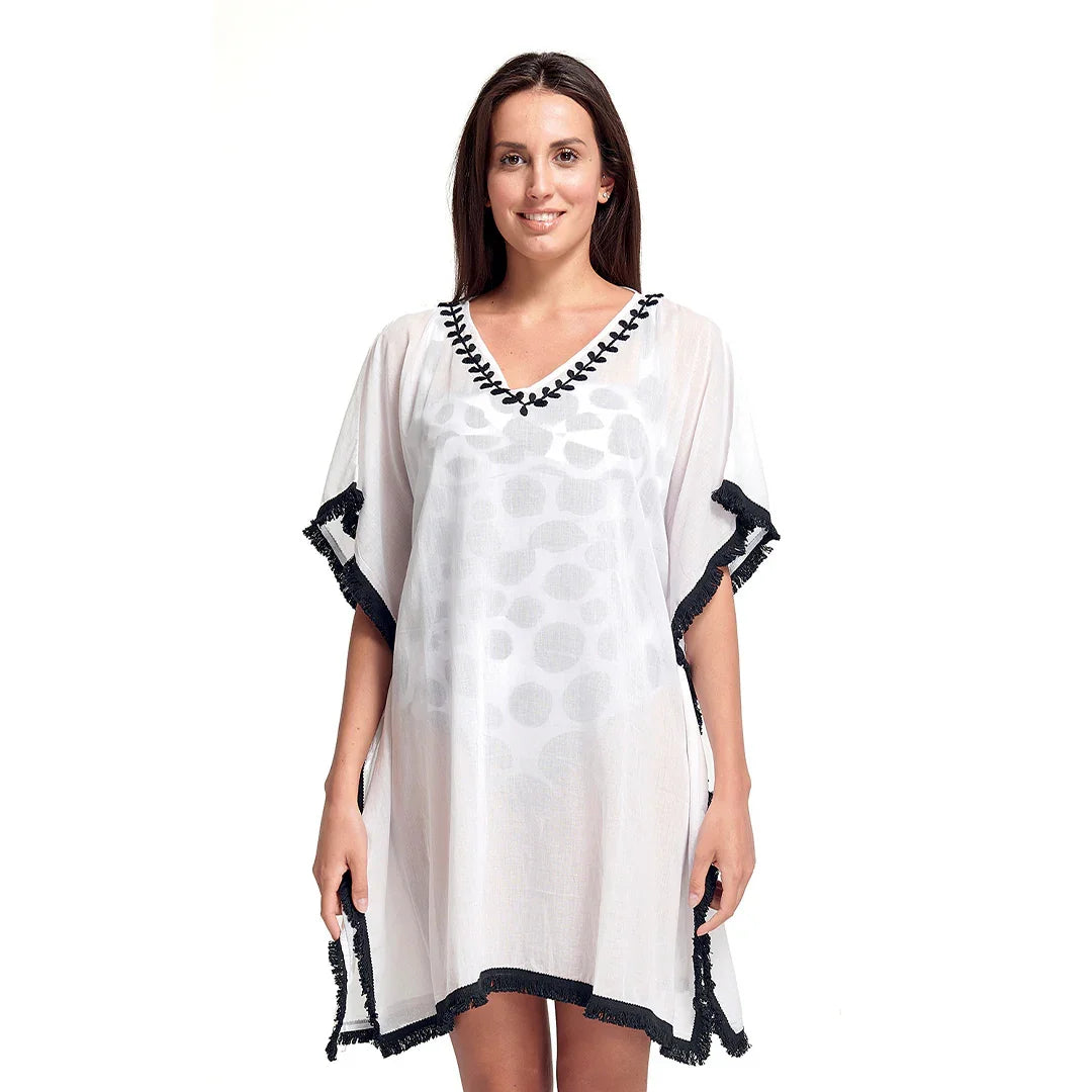 Caftano Malena Black Fashion White - Amo La Casa Shop