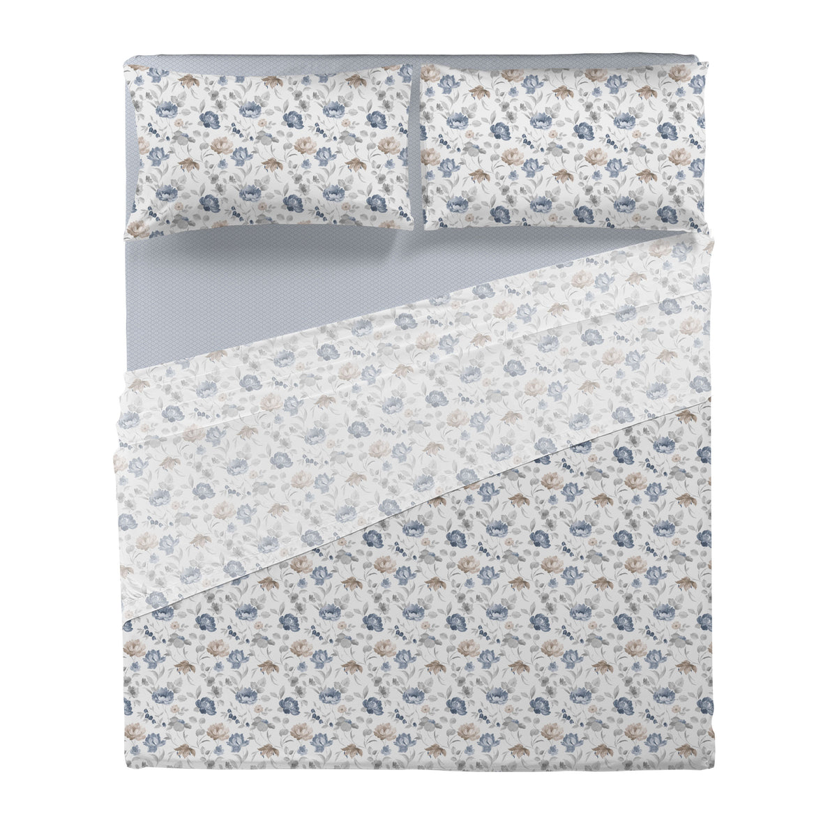 Completo Letto Matrimoniale Basic - Fantasia Marlise Blue