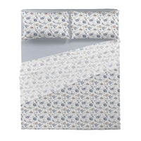 Completo Letto Matrimoniale Basic - Fantasia Marlise Blue