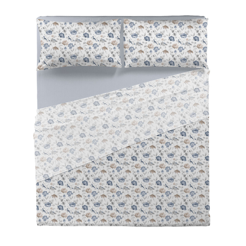 Completo Letto Matrimoniale Basic - Fantasia Marlise Blue