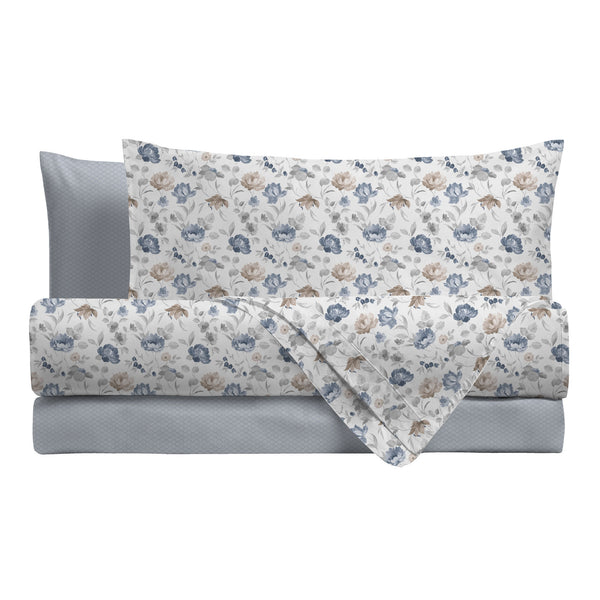 Completo Letto Matrimoniale Basic - Fantasia Marlise Blue