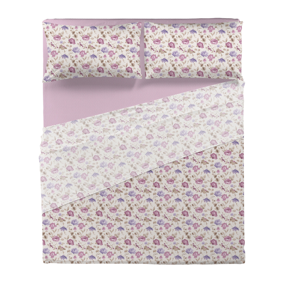 Completo Letto Matrimoniale Basic - Fantasia Marlise Mauve