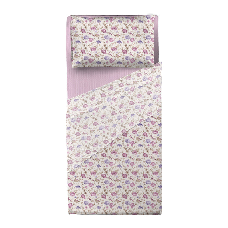 Completo Letto Singolo Basic - Fantasia Marlise Mauve