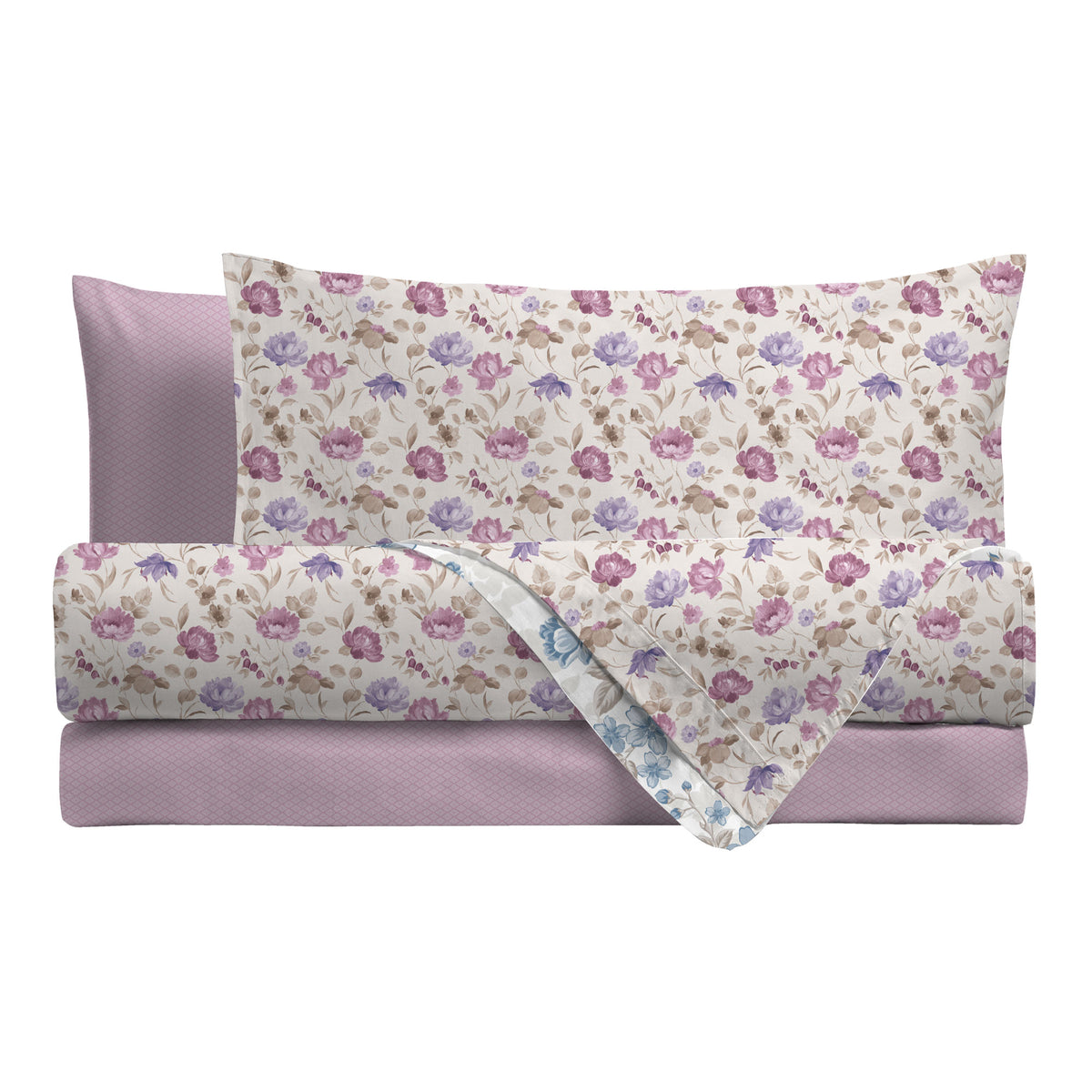 Completo Letto Singolo Basic - Fantasia Marlise Mauve