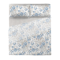 Completo Letto Matrimoniale Basic - Fantasia Neha Blue