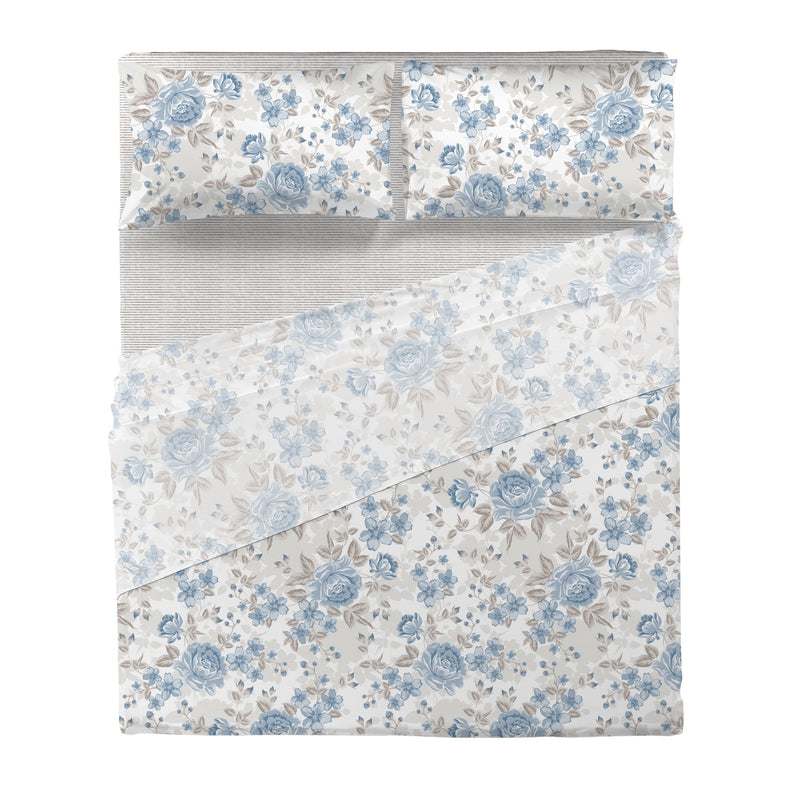 Completo Letto Matrimoniale Basic - Fantasia Neha Blue
