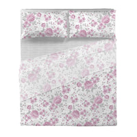 Completo Letto Matrimoniale Basic - Fantasia Neha Mauve