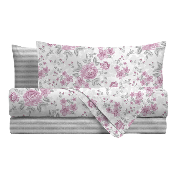 Completo Letto Matrimoniale Basic - Fantasia Neha Mauve
