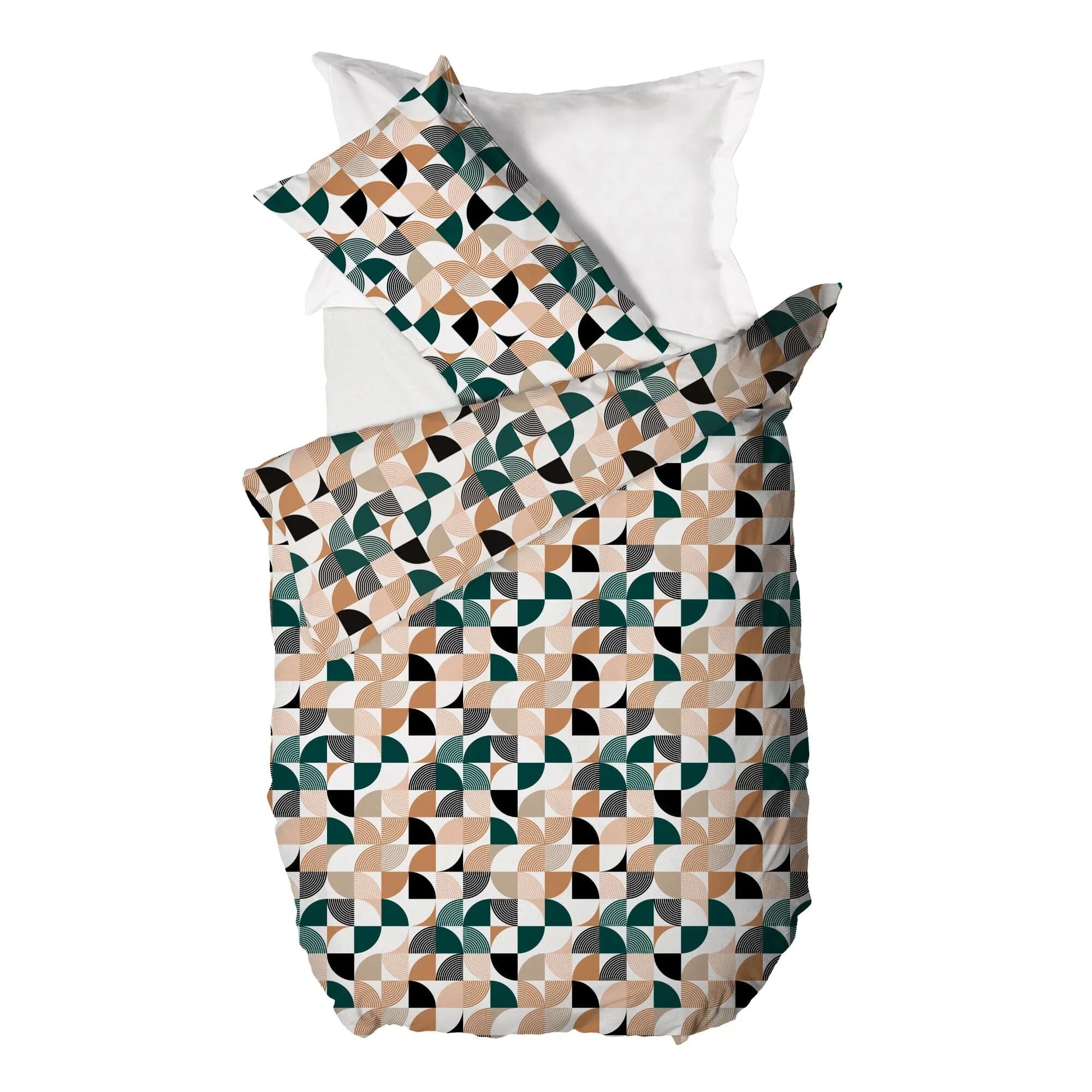 Parure Copripiumino Singolo in Puro Cotone con Stampa Contemporary - Fantasia Ohla Multicolor - Amo La Casa Shop