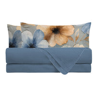 Parure Copripiumino Matrimoniale in Cotone con Stampa - Fantasia Dream Me Eloise Blue