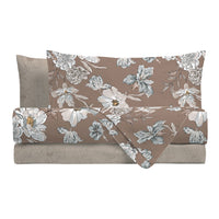 Completo Letto Matrimoniale in Cotone con Stampa - Fantasia Hug Me Julienne Taupe