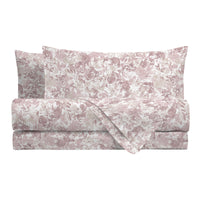 Happidea Completo Letto Singolo in Flanella di Cotone con Stampa Adelia Pink