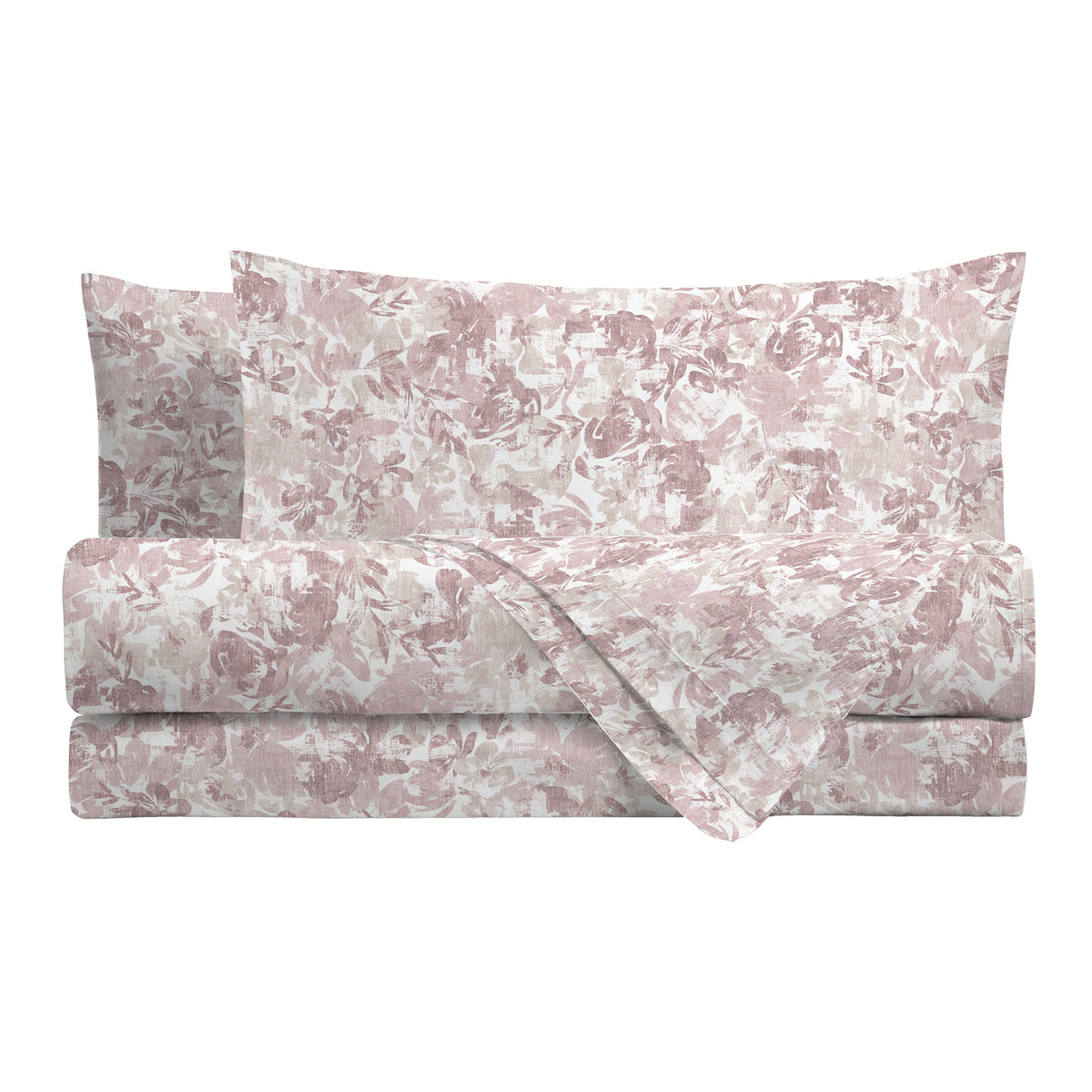 Happidea Completo Letto Piazza e Mezza in Flanella di Cotone con Stampa Adelia Pink