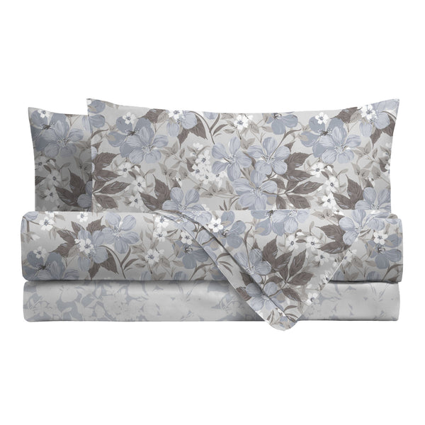 Completo Letto Matrimoniale Basic Phoebe Light Blue