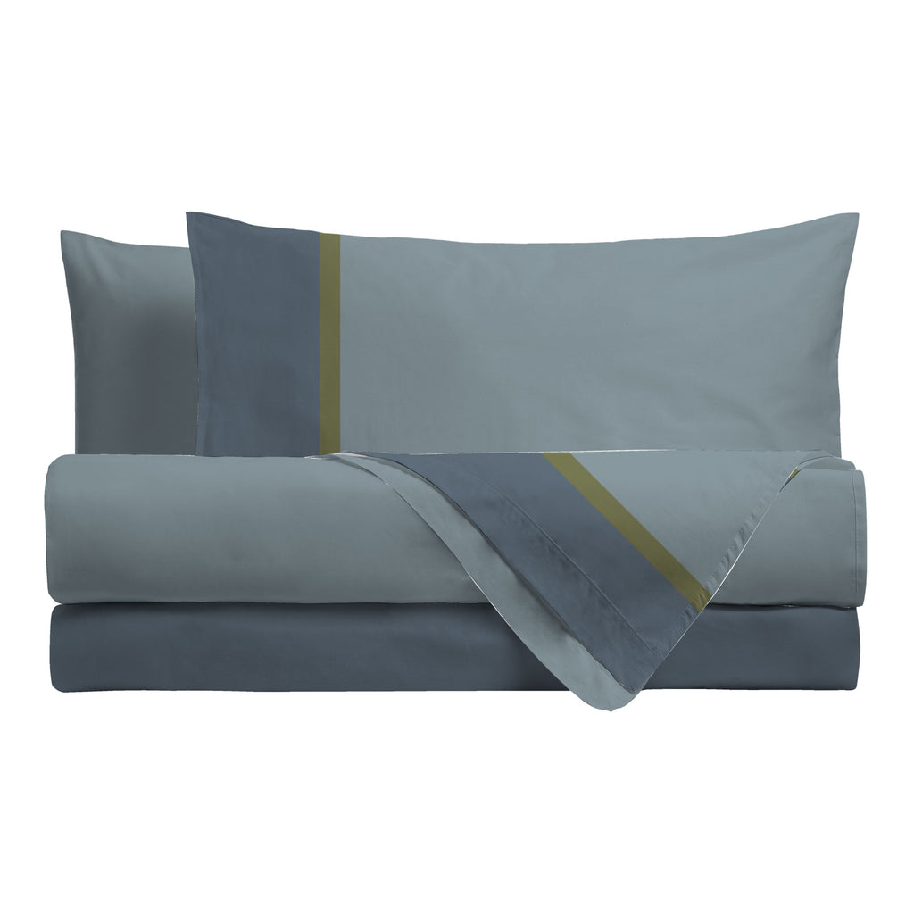 Completo Letto Piazza e Mezza in Cotone con Stampa - Fantasia Tricolore Absinthe Dusty Teal - Amo La Casa Shop