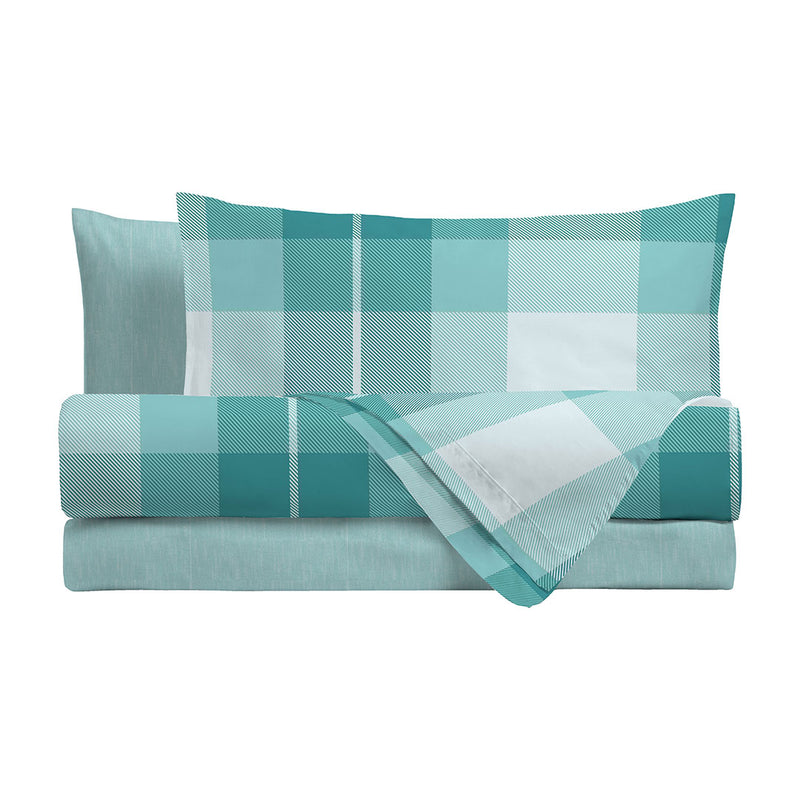 Completo Letto Matrimoniale Basic Colton Aqua - Amo La Casa Shop