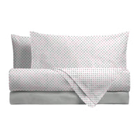 Completo Letto Matrimoniale in Cotone con Stampa - Fantasia Cornelia Pink