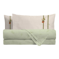 THUN® Completo Letto Piazza e Mezza in Cotone Country Bloom Green - Amo La Casa Shop