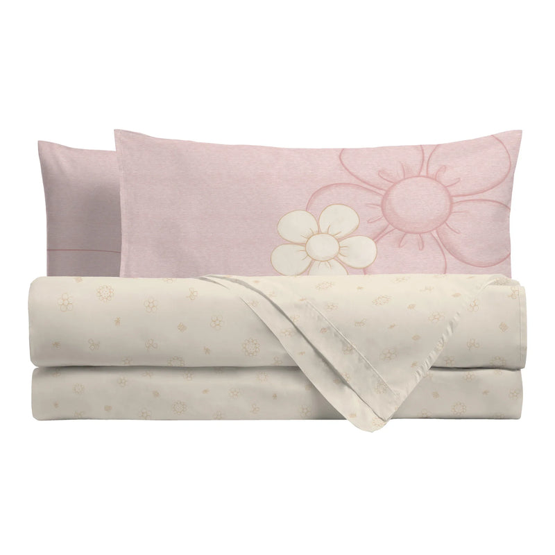 THUN® Completo Letto Piazza e Mezza in Cotone Iconic Elegance Daisy Pink - Amo La Casa Shop