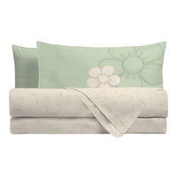 THUN® Completo Letto Singolo in Cotone Iconic Elegance Daisy Green - Amo La Casa Shop