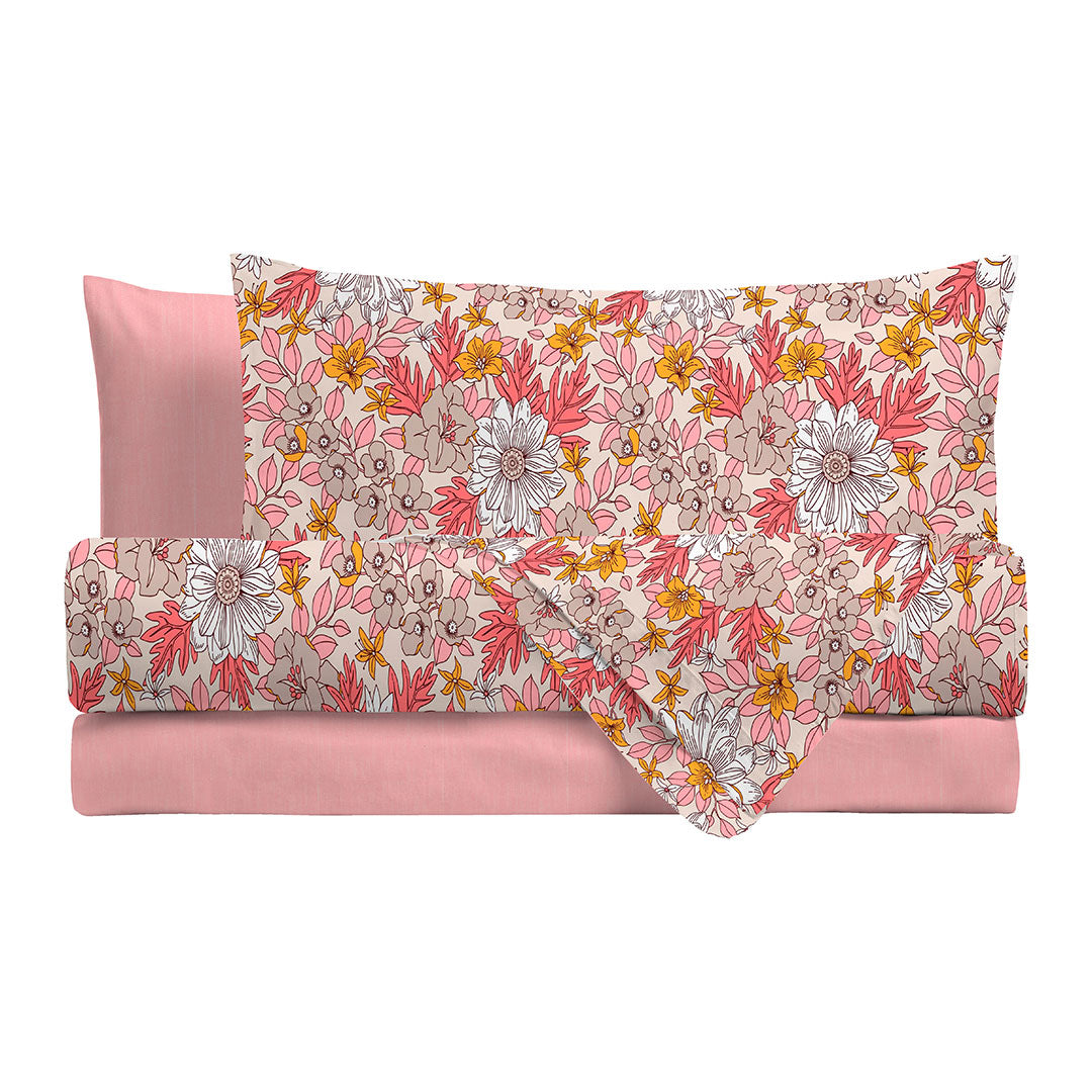 Completo Letto Matrimoniale Basic Delilah Pink - Amo La Casa Shop