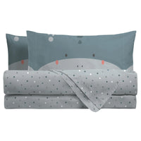 Parure Copripiumino Singolo con Stampa - Fantasia Funny Dragon Teal - Amo La Casa Shop