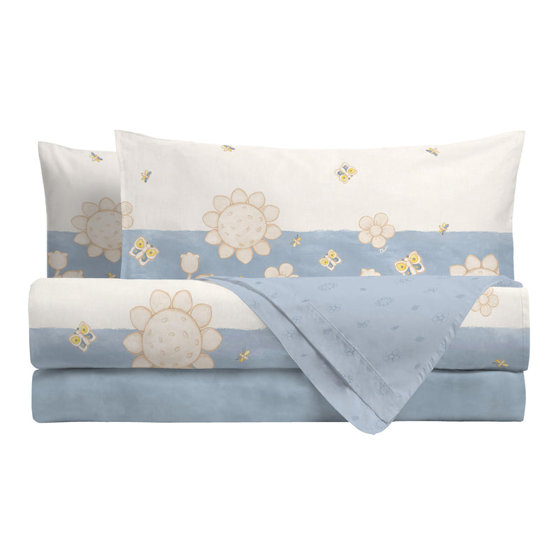 THUN® Parure Copripiumino Matrimoniale Elegance Azzurro