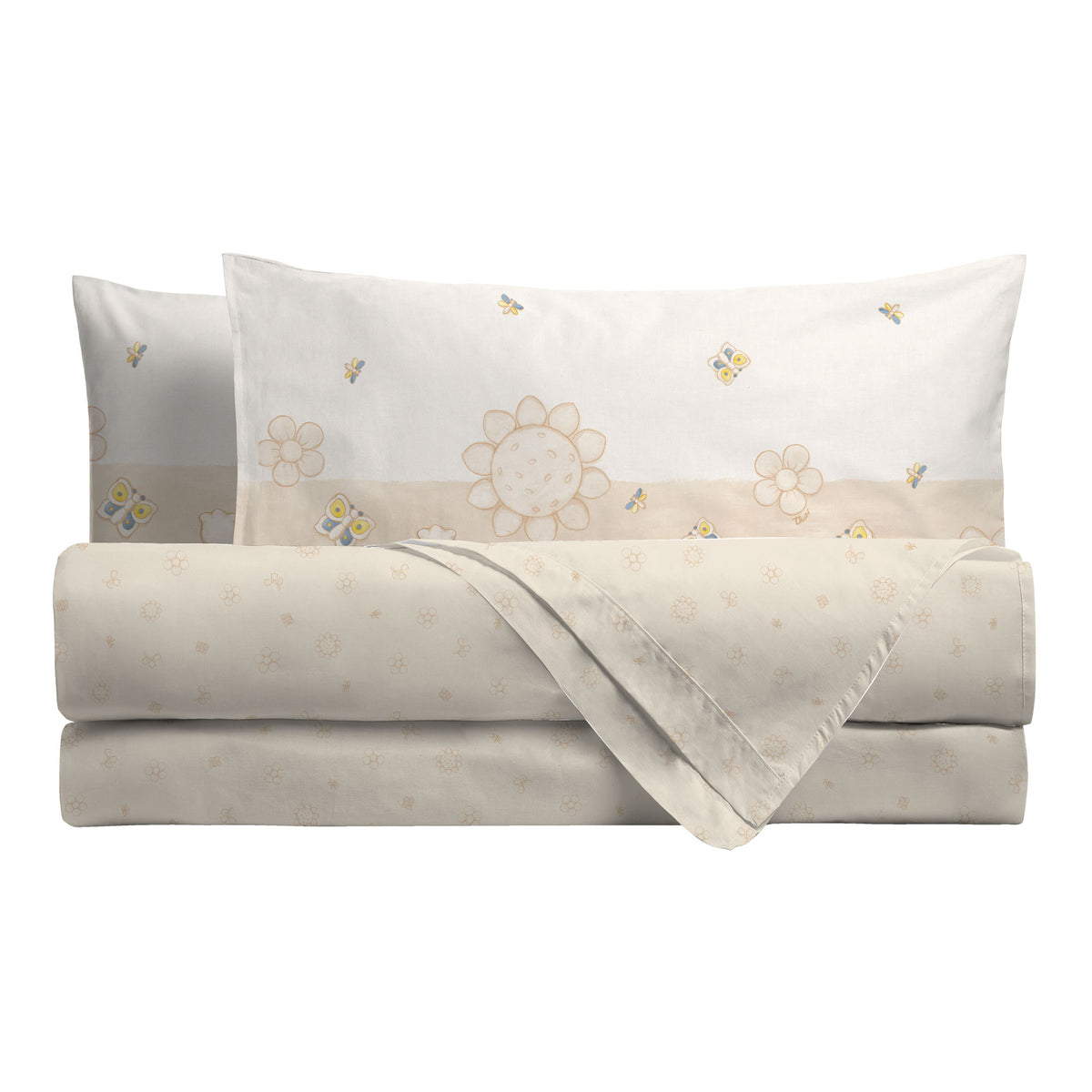 THUN® Completo Letto Matrimoniale in Cotone Elegance Beige - Amo La Casa Shop