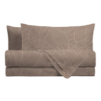 Completo Letto Matrimoniale in Cotone con Stampa Gylfe Beige