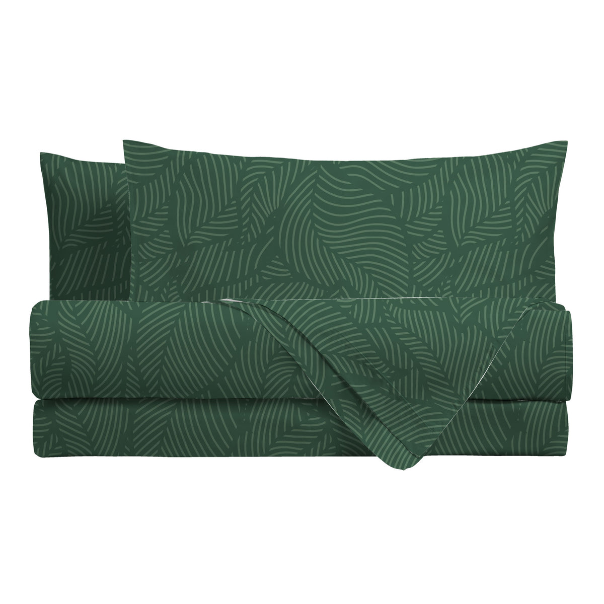 Completo Letto Singolo in Cotone con Stampa Gylfe Green