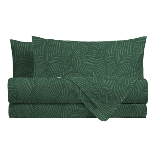 Completo Letto Singolo in Cotone con Stampa Gylfe Green