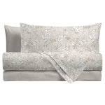 Completo Letto Matrimoniale in Flanella - Fantasia Acqua Neja Beige