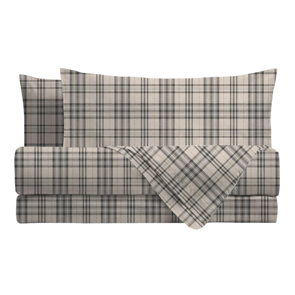 Parure Copripiumino Singolo in Cotone con Stampa - Fantasia Himalayan Home Kody Grey - Amo La Casa Shop