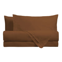 Completo Letto Piazza e Mezza in Cotone - Tinta Unita Marrone - Amo La Casa Shop