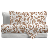 Completo Letto Matrimoniale in Flanella - Fantasia Fuoco Akilam Caramel - Amo La Casa Shop