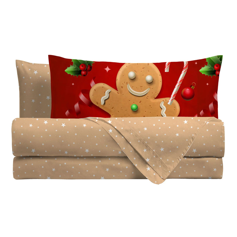 Completo Letto Piazza e Mezza con Stampa Digitale - Fantasia Sierra Sugar Mathias Red - Amo La Casa Shop