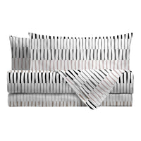Completo Letto Matrimoniale in Cotone con Stampa Niord Grey