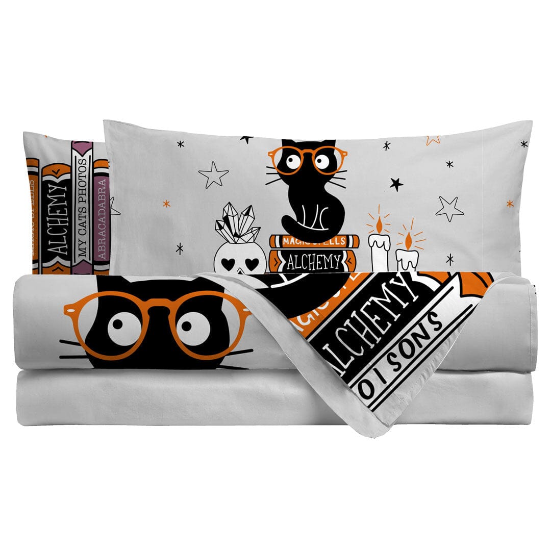 Copripiumino Digitale Singolo School of Magic Grey - Amo La Casa Shop