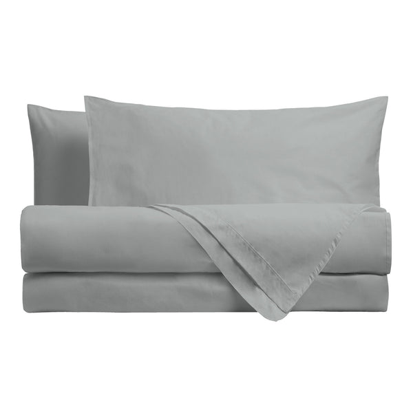 Happidea Completo Letto Piazza e Mezza in Cotone Tinta Unita Pearl