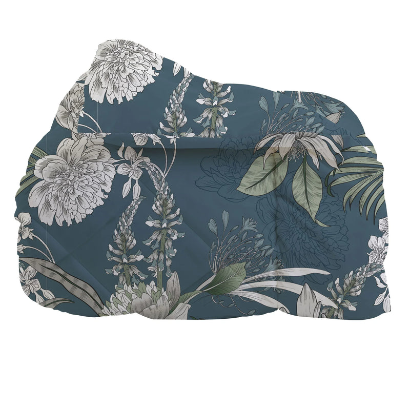 Trapunta Singola con Stampa - Fantasia Absinthe Ellis Dusty Teal - Amo La Casa Shop